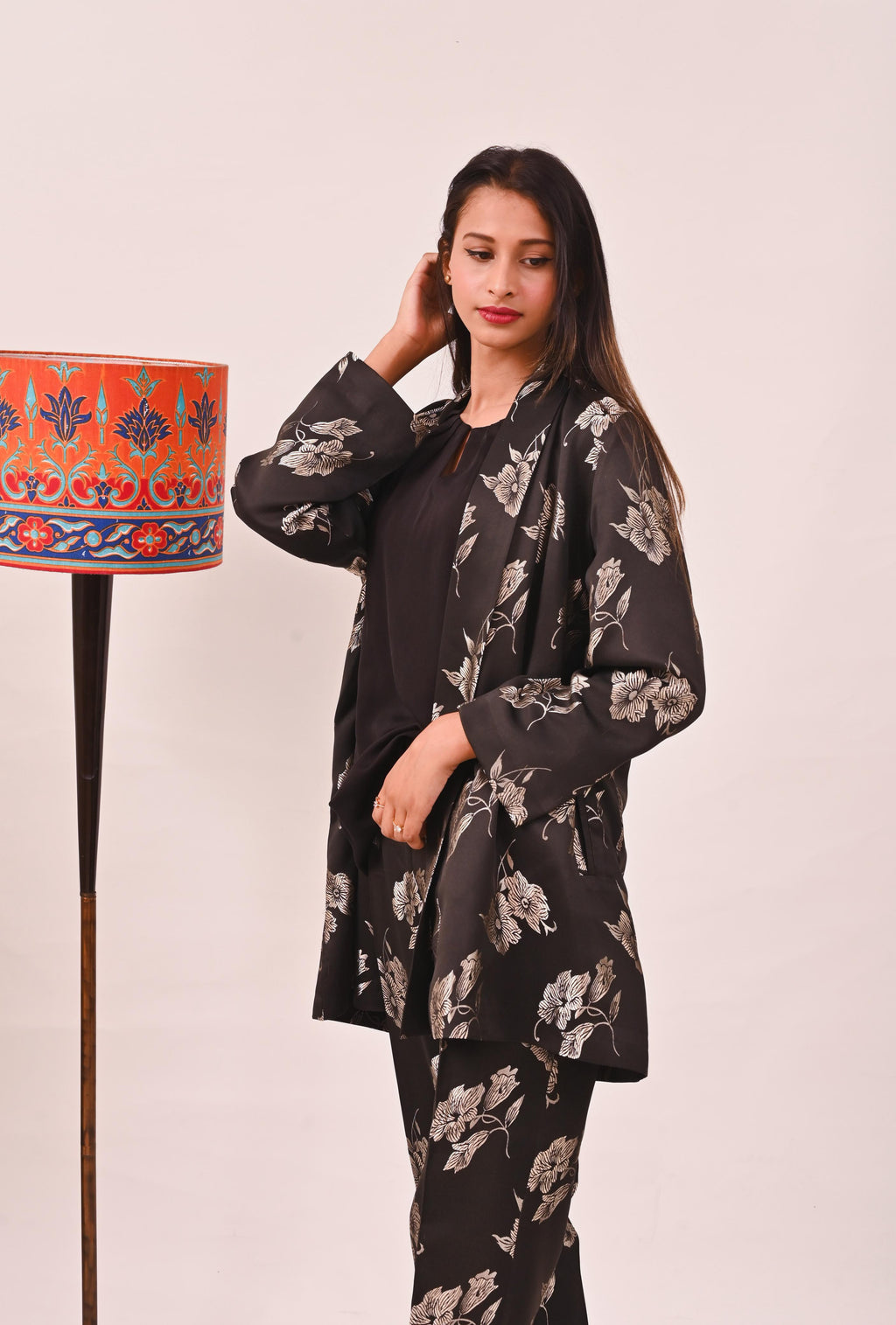 Midnight Bloom Silk Ensemble