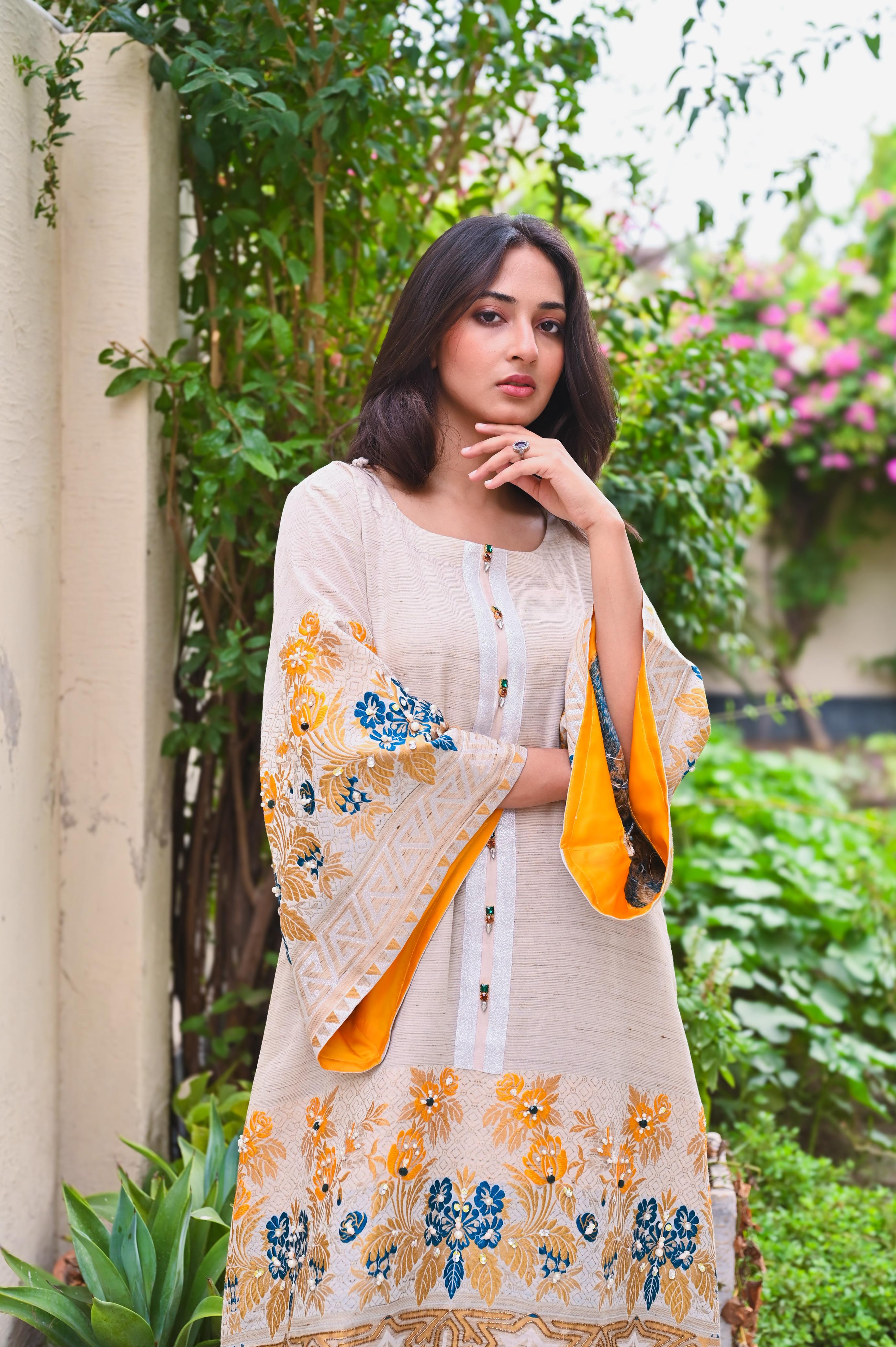 Blooming Sunrise Embroidered Kaftan
