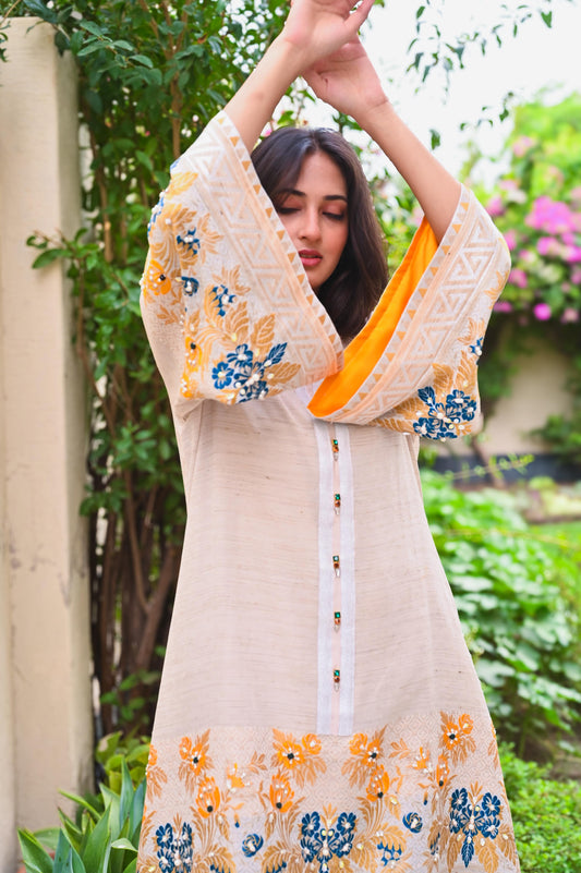 Blooming Sunrise Embroidered Kaftan