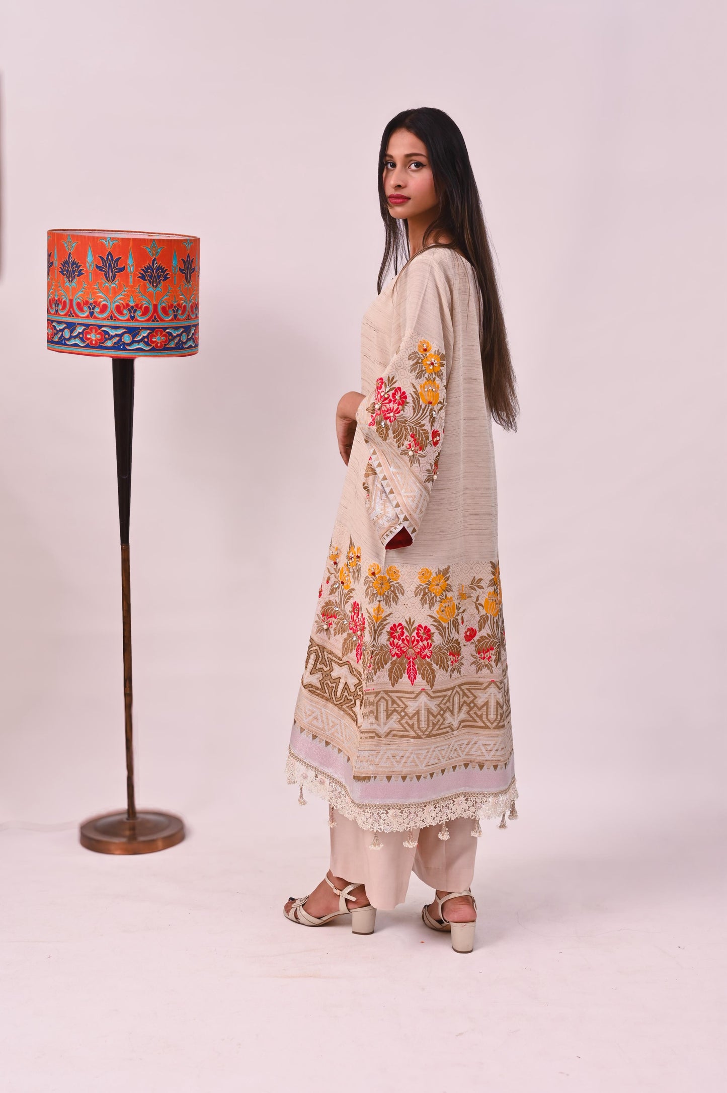 Floral Reverie Embroidered Kaftan Set