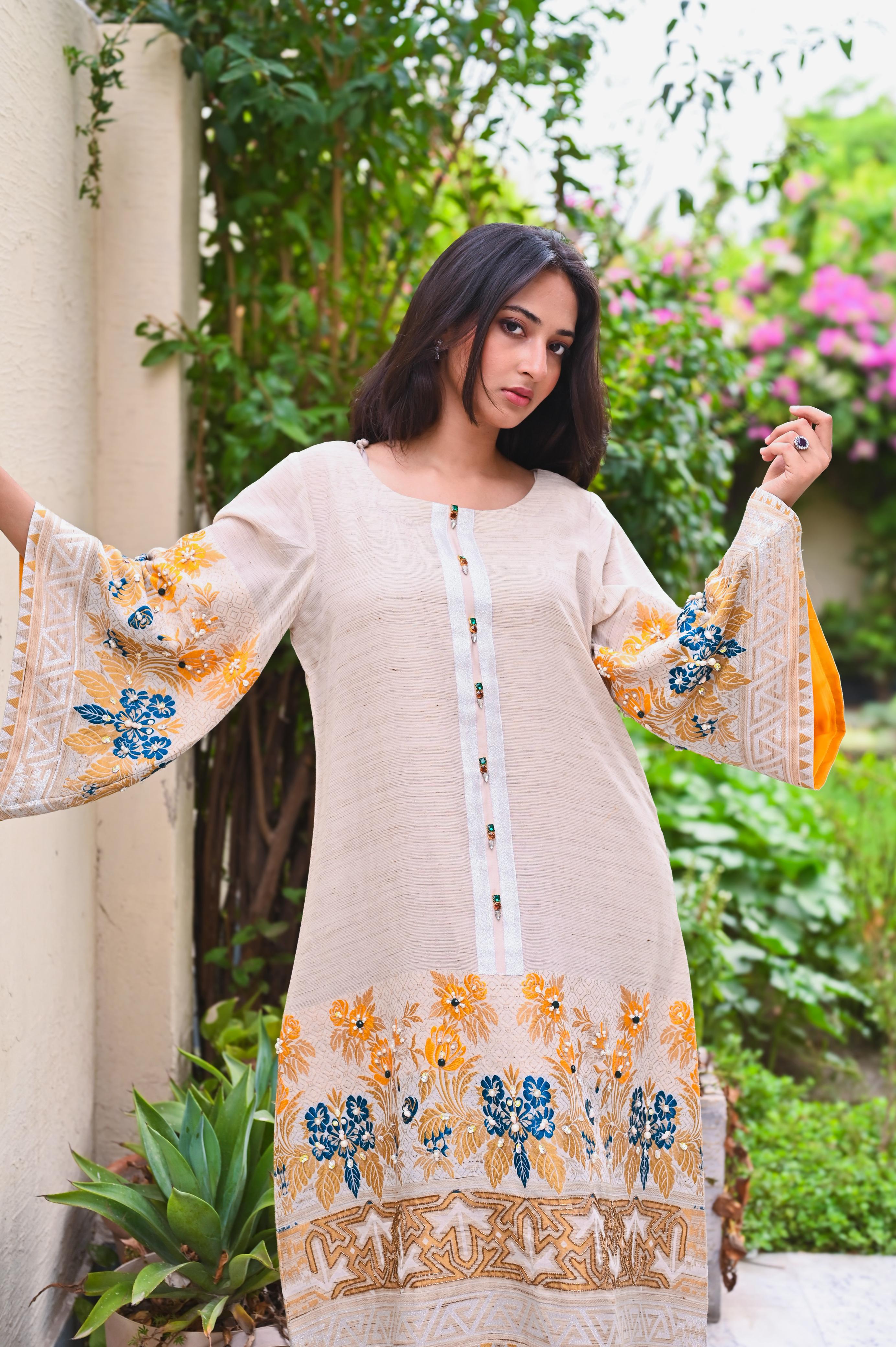 Blooming Sunrise Embroidered Kaftan