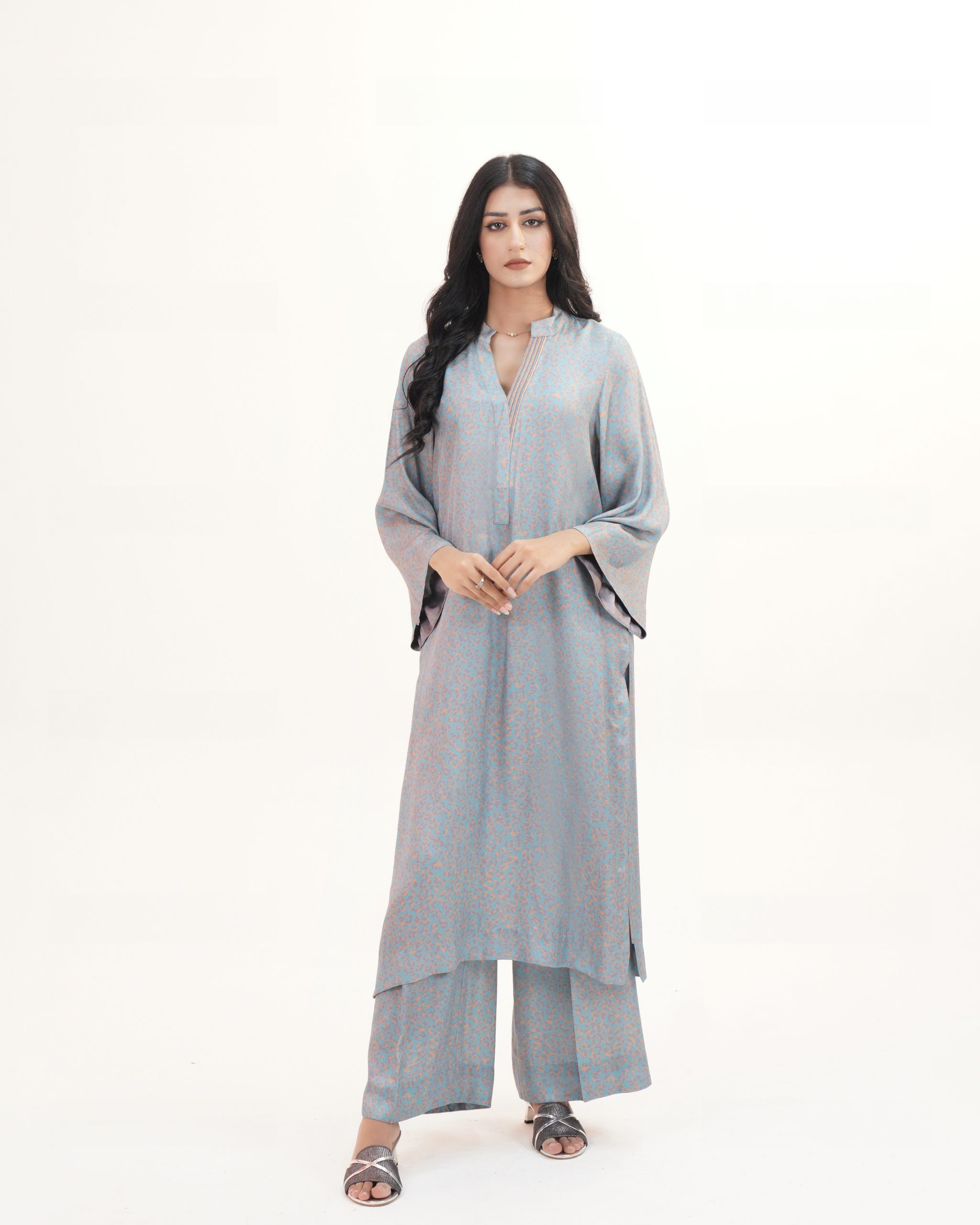 Sky Blue Printed Co Ord Set